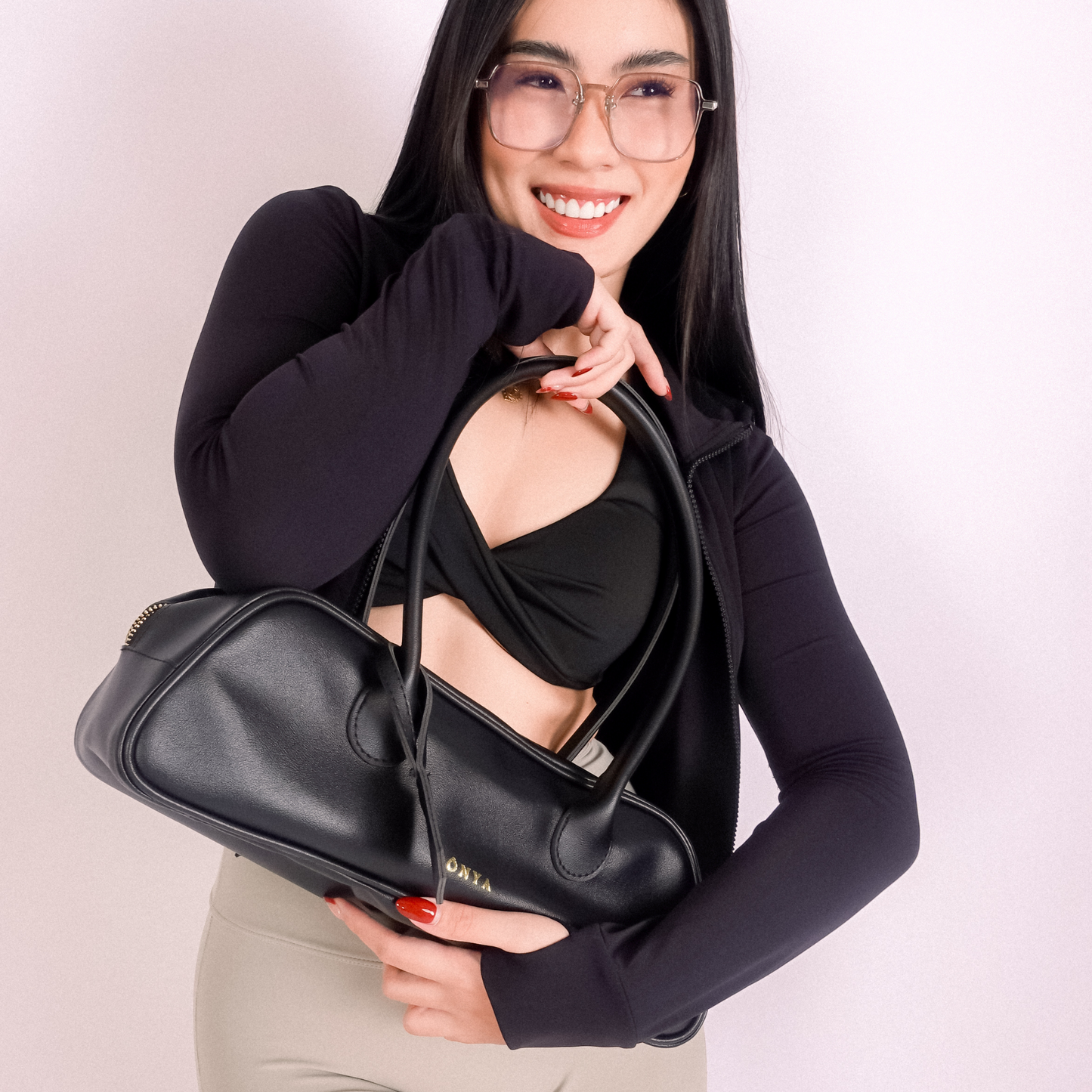 Elan Black Baguette Bag